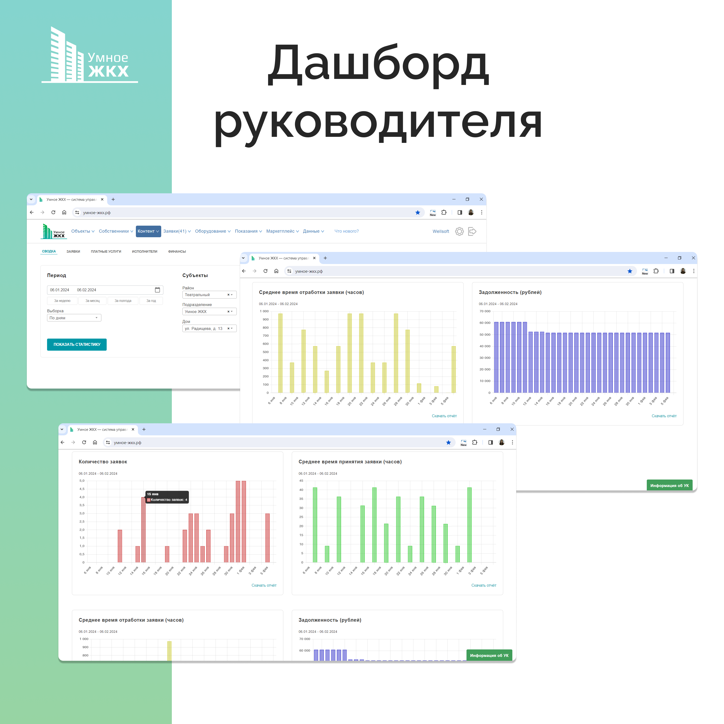 Обновленный раздел аналитики — дашборд руководителя — Новости — Умное ЖКХ